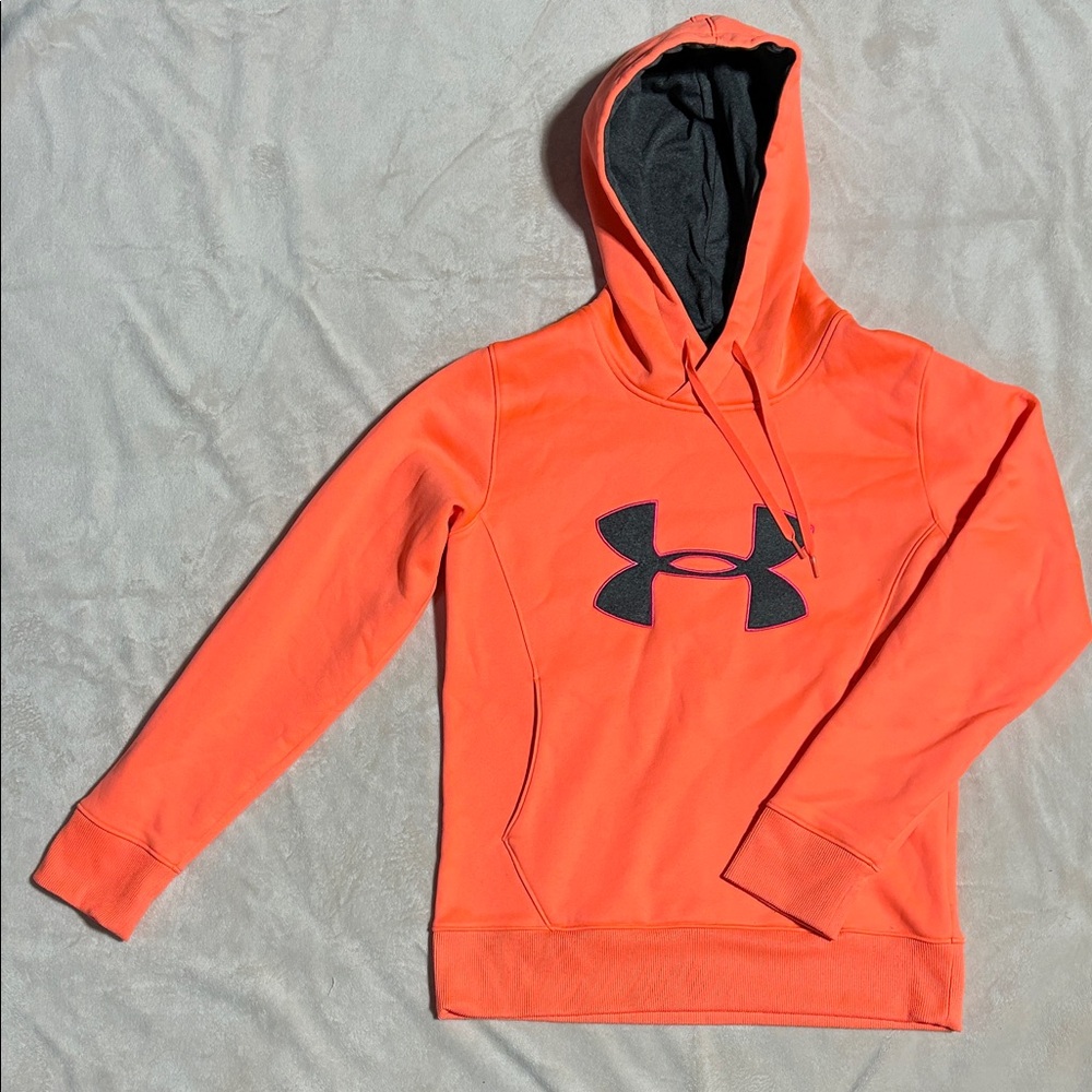 Under Armour Vibrant Orange Hoodie with Black Logo